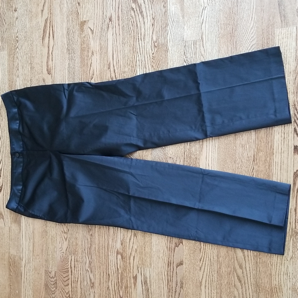 (14) Nygard Collection Satin Goth Straight Leg Trousers Business Office Wotkwear